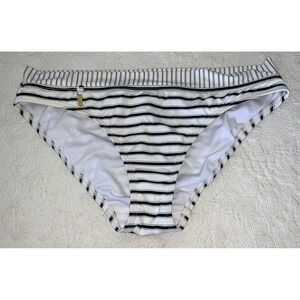 Ralph Lauren Women's Stripe Hipster Bottoms, Black White Bikini Swimwear Resort
